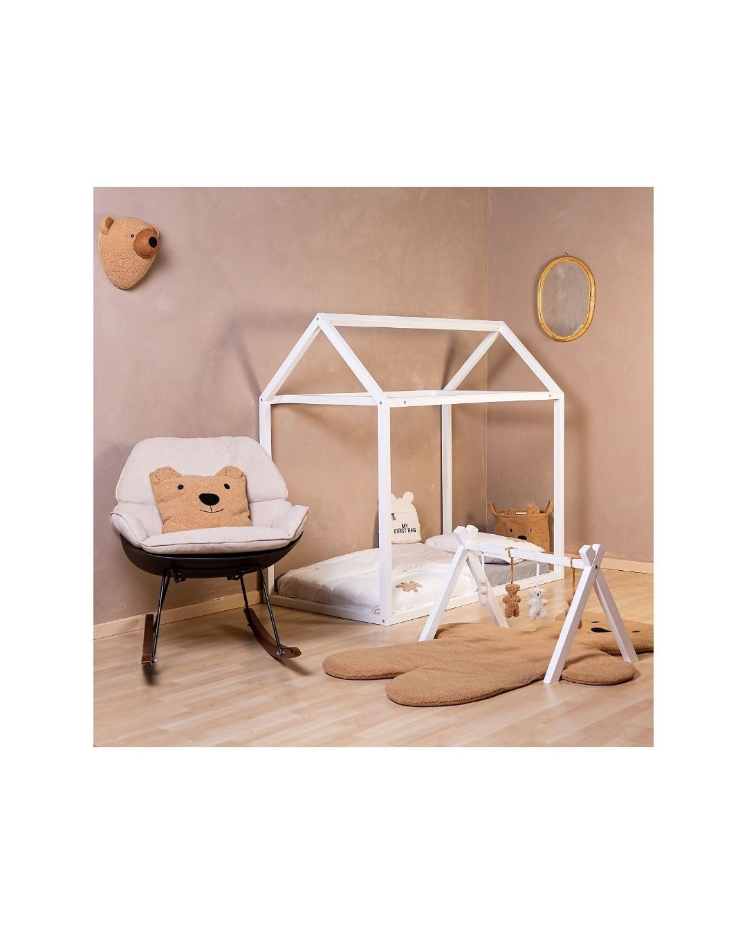 Cott Lettino montessori per bambini letto casetta in legno 70x140cm